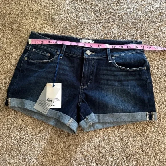NWT PAIGE Jimmy Jimmy Short Cuffed Dark Wash 
size 28 - Picture 7 of 12
